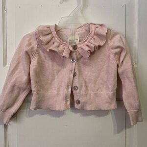 First impressions Pink Ruffle Baby Cardigan